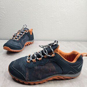 Merrell Hiking Shoes Blue Mesh Lace up Outdoor Trail Sneakers Mens Size 8.5